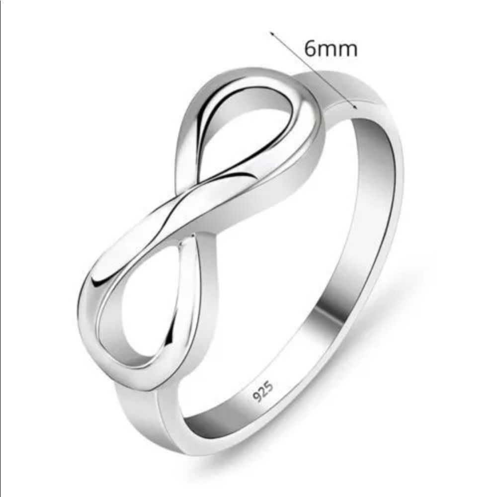 925 Silver Plated Infinity Endless Love Ring SIZES - Picture 3 of 7